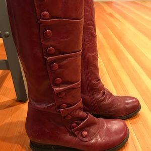 Miz Mooz Red Leather Boots Size 8.5